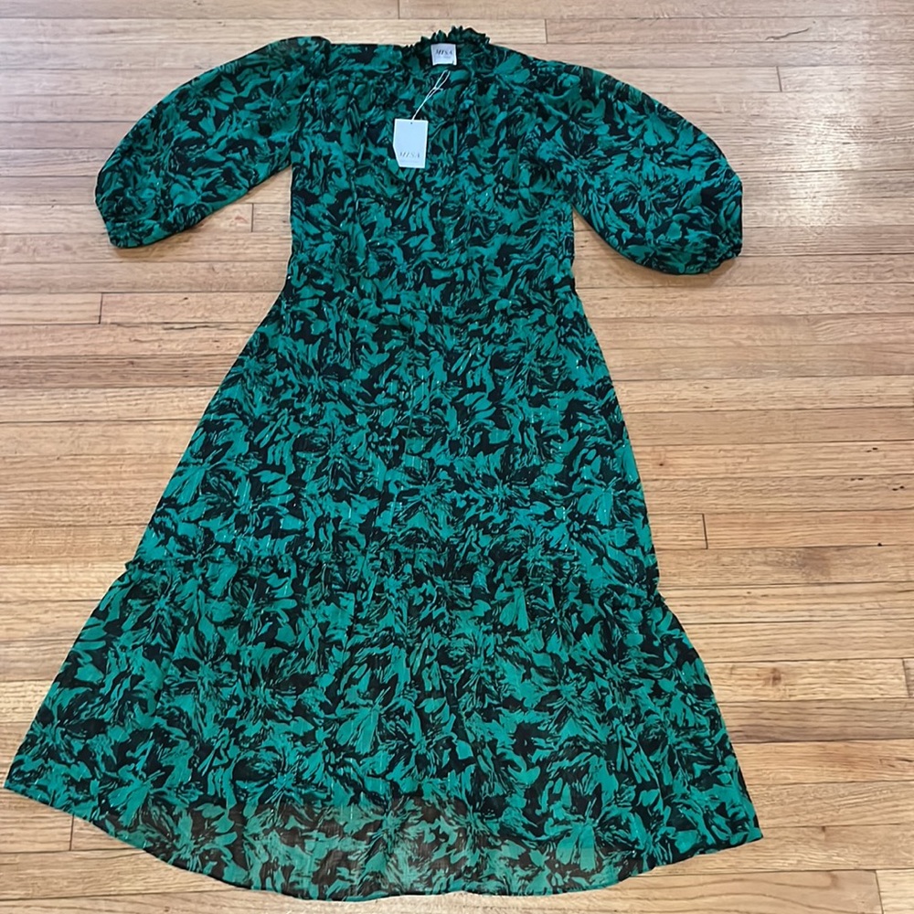 Misa Los Angeles Olivia Dress Emerald Abstract NWT - Picture 15 of 15